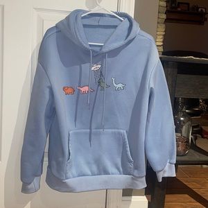 Blue, Soft hoodie with dinos